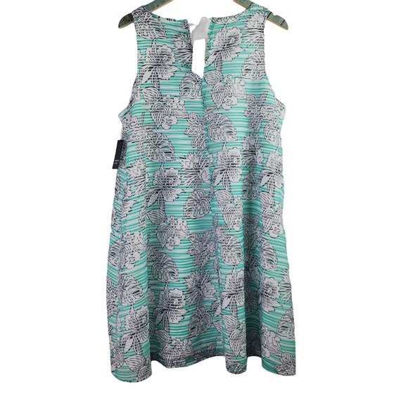 Crown & Ivy Montauk Signature Weekend Shift Dress in Mint & Navy, NWT, Sz XXL - Picture 2 of 8